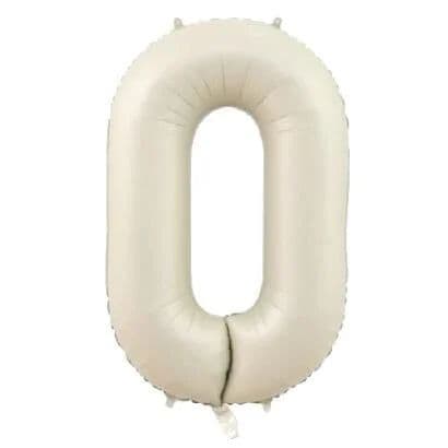 Balon broj 0 - 34”, Krem-Bela — Boom Baloni Podgorica