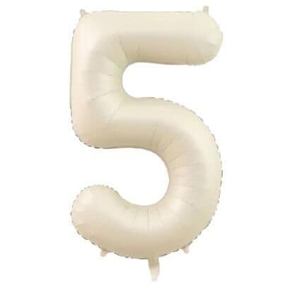 Balon broj 5 - 34”, Krem-Bela — Boom Baloni Podgorica