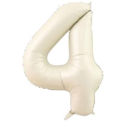 Balon broj 4 - 34”, Krem-Bela — Boom Baloni Podgorica