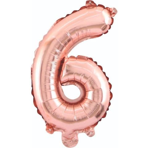 Balon broj 6 - 34”, Zlatno-Roze — Boom Baloni Podgorica