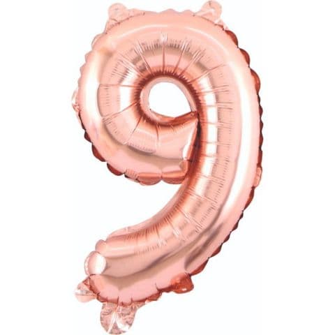 Balon broj 9 - 34”, Zlatno-Roze — Boom Baloni Podgorica