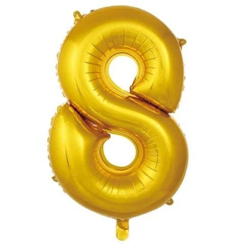 Balon broj 8 - 34”, Zlatna — Boom Baloni Podgorica