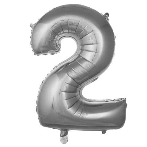 Balon broj 2 - 34”, Srebrna — Boom Baloni Podgorica