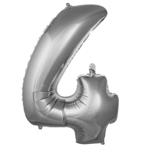 Balon broj 4 - 34”, Srebrna — Boom Baloni Podgorica