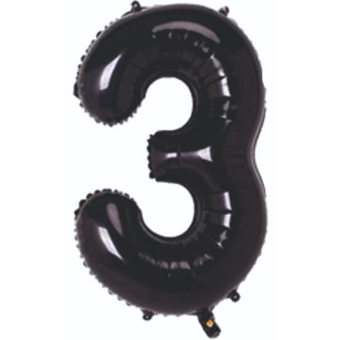 Balon broj 3 - 34”, Crna — Boom Baloni Podgorica