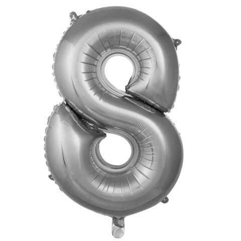 Balon broj 8 - 40”, Srebrna — Boom Baloni Podgorica
