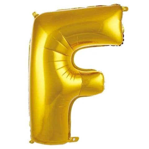 Balon slovo F - 34”, Zlatna — Boom Baloni Podgorica