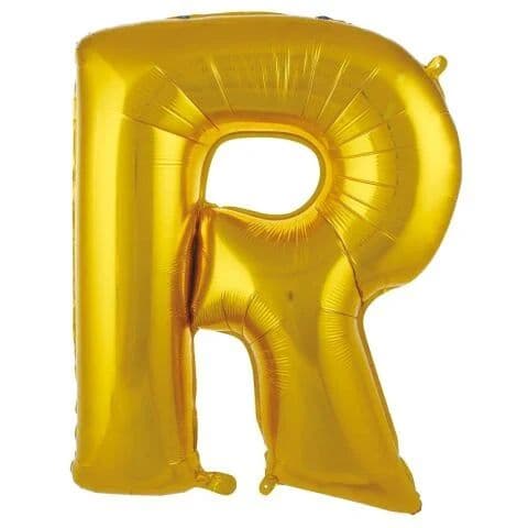 Balon slovo R - 34”, Zlatna — Boom Baloni Podgorica