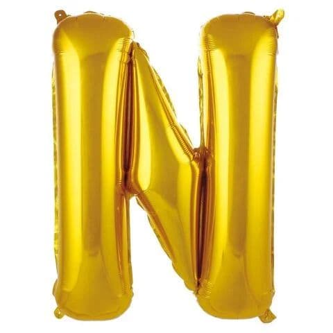 Balon slovo N - 34”, Zlatna — Boom Baloni Podgorica