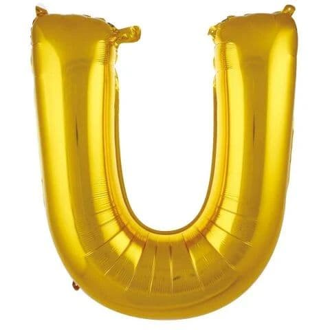 Balon slovo U - 34”, Zlatna — Boom Baloni Podgorica