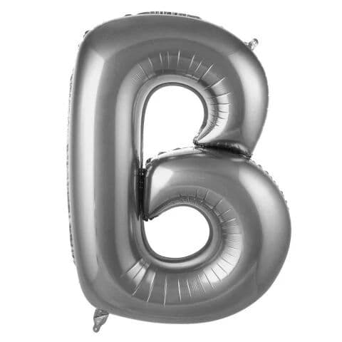 Balon slovo B - 34”, Srebrna — Boom Baloni Podgorica