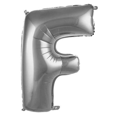 Balon slovo F - 34”, Srebrna — Boom Baloni Podgorica