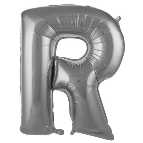 Balon slovo R - 34”, Srebrna — Boom Baloni Podgorica