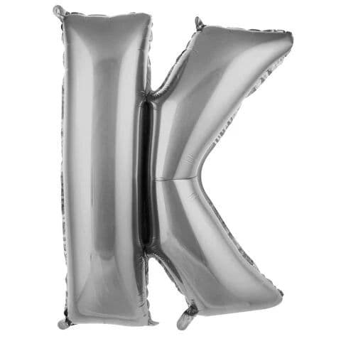 Balon slovo K - 34”, Srebrna — Boom Baloni Podgorica