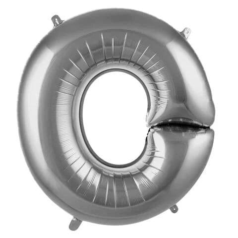 Balon slovo O - 34”, Srebrna — Boom Baloni Podgorica