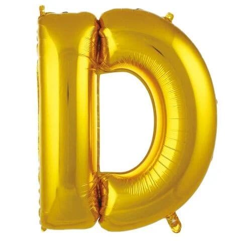 Balon slovo D - 16”, Zlatna — Boom Baloni Podgorica