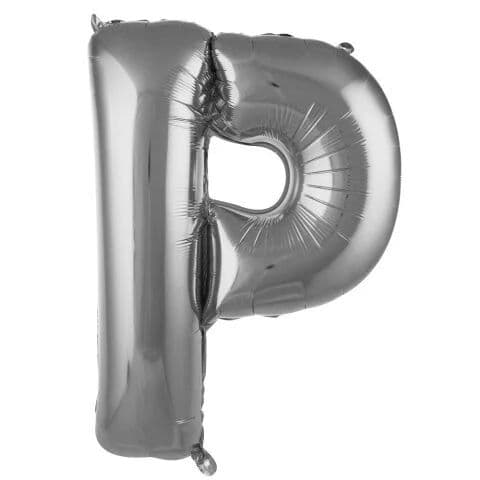 Balon slovo P - 16”, Srebrna — Boom Baloni Podgorica