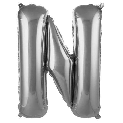 Balon slovo N - 16”, Srebrna — Boom Baloni Podgorica